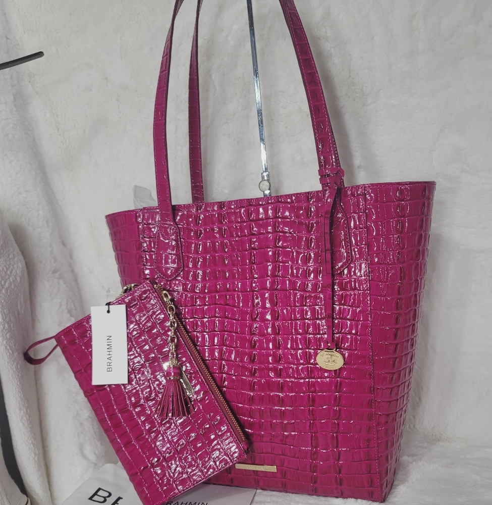 ✅ Brahmin 2 Set Designer Shoulder Bag Purse Tote Clutch Wristlet Wallet - Picture 9 of 11